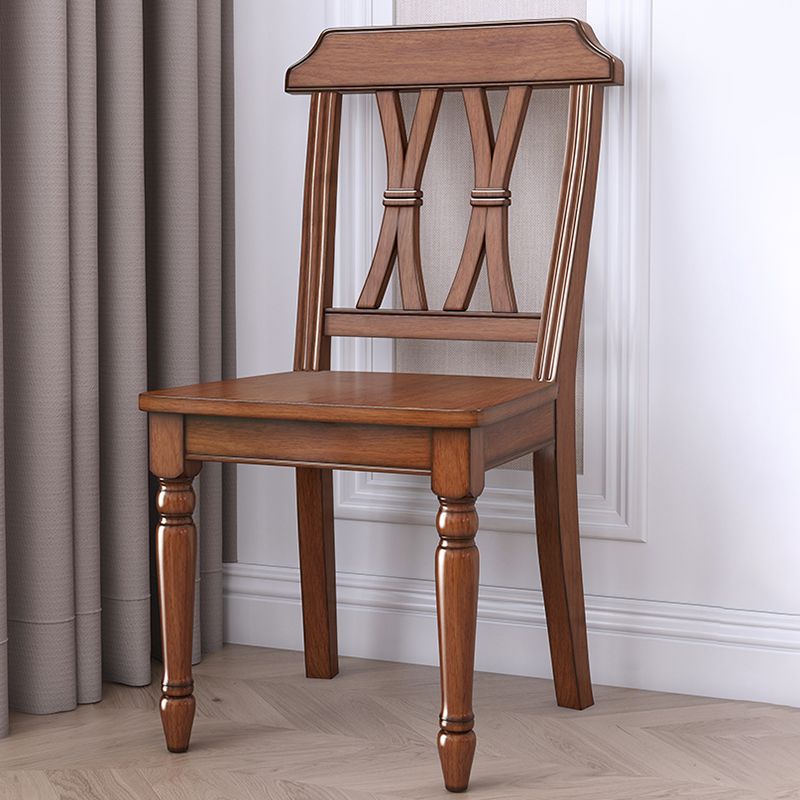 5/7 Pieces Rustic Style Solid Wood 4 Legs Dining Set for Home