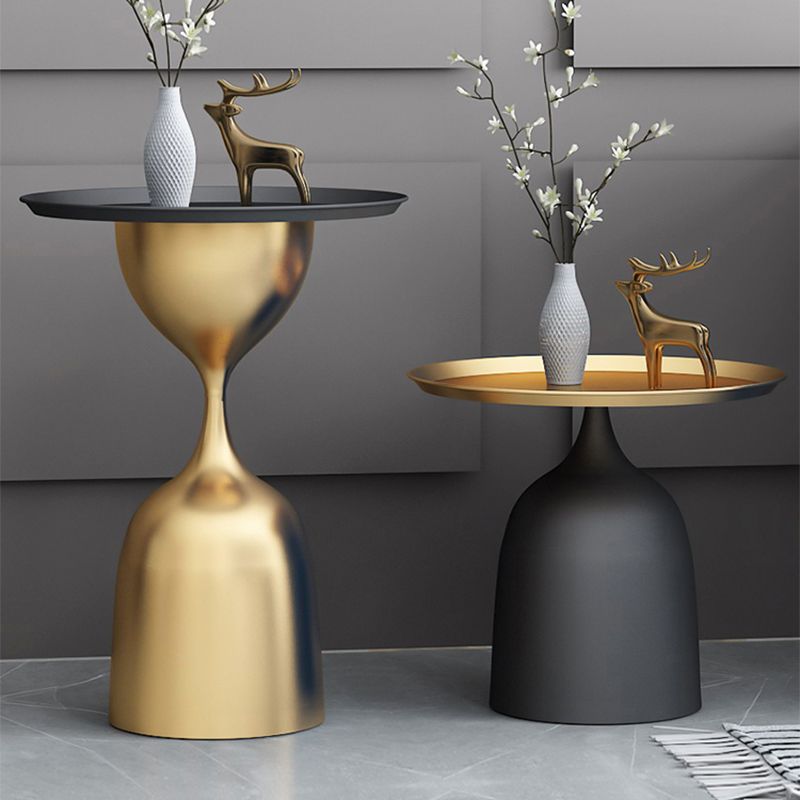 11.8" inch Wide Mid-Century Sofa Side Accent Table Metal Pedestal End Table