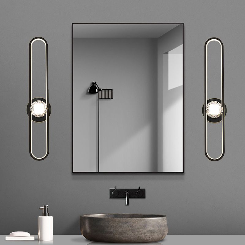 Metal LED Modern Wall Sconce Linear Shape Vanity Lamp with Acrylic Shade for Bathroom