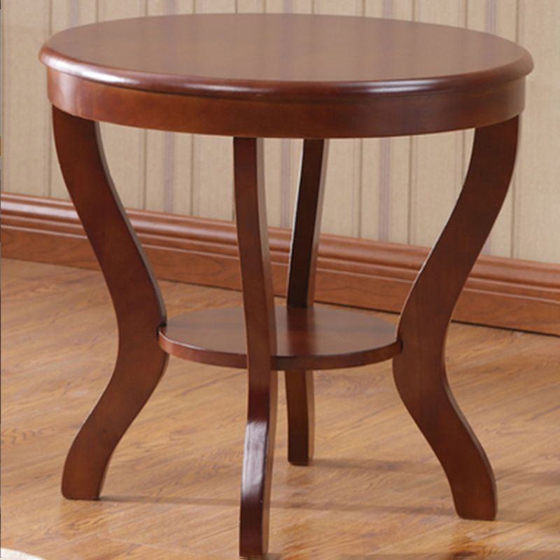 Traditional Table Solid Wood 4 Legs Living Room Side End Table