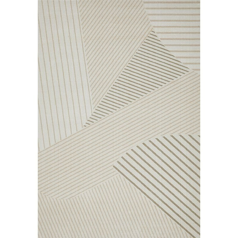 Simple Modern Rug Beige Geometric Patterned Indoor Rug Pet Friendly Stain-Resistant Washable Area Carpet for Living Room