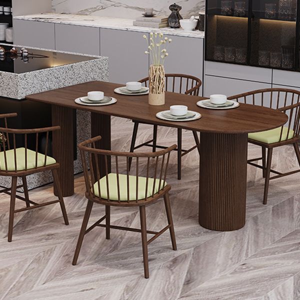 Contemporary Dining Table Pine Solid Wood Table with 3 Legs for Dining Room