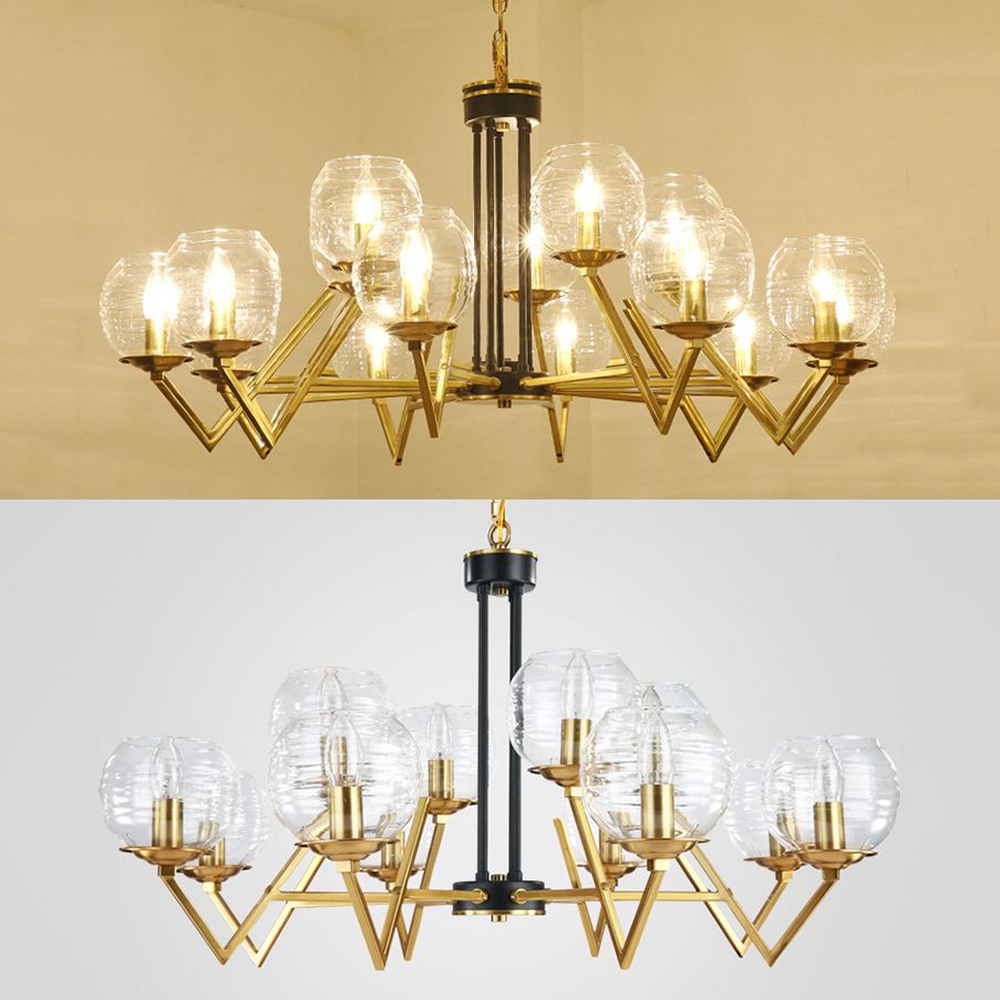Kaarsen woonkamer kroonluchter met ovale schaduw goud modern elegant hanglamp in gouden afwerking