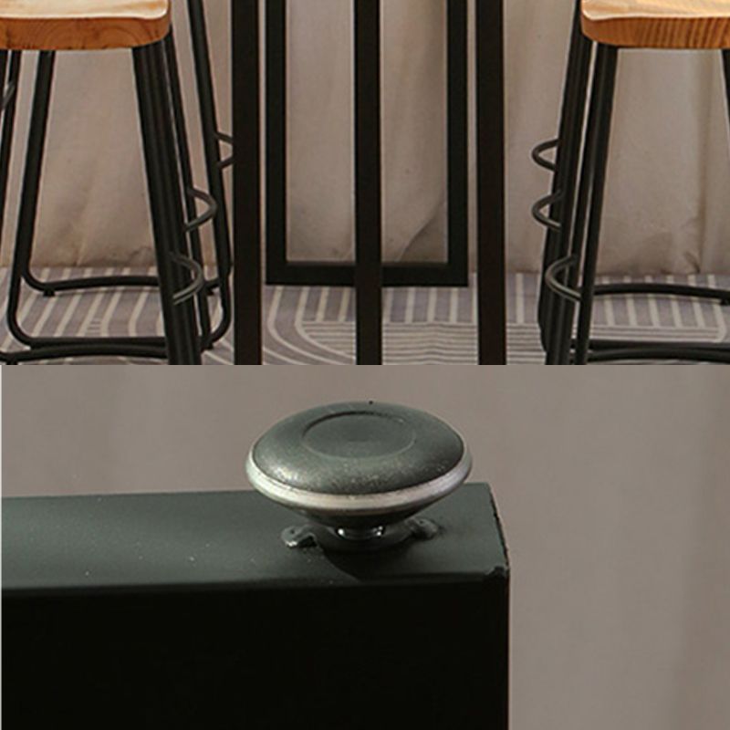 Rectangular Bar Height Table Black Legs and Metal Base Bar Table for Living Room