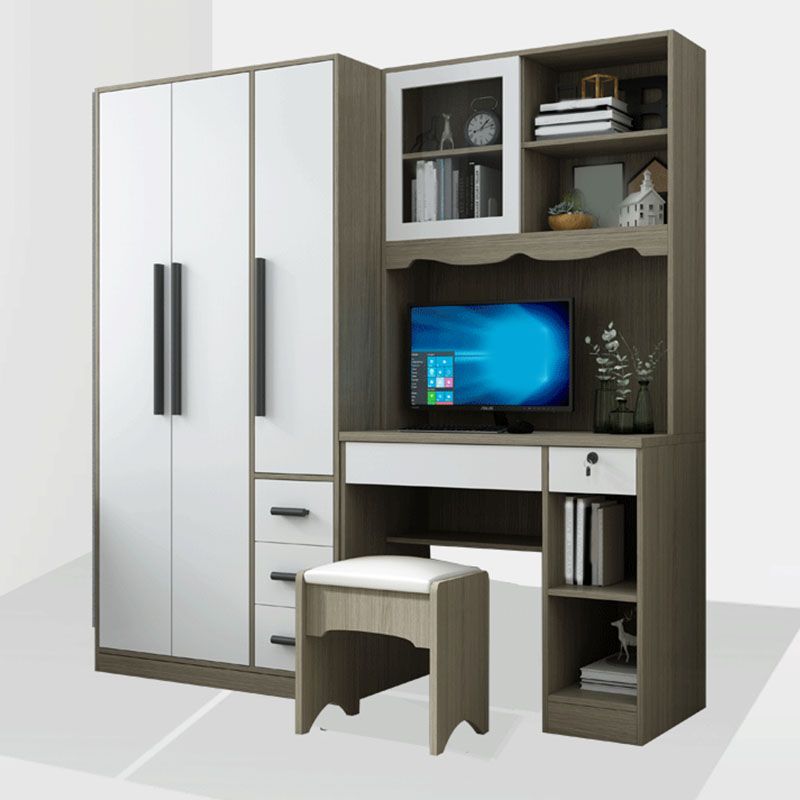 Wooden Wardrobe Cabinet Traditional Style Wardrobe for Bedroom