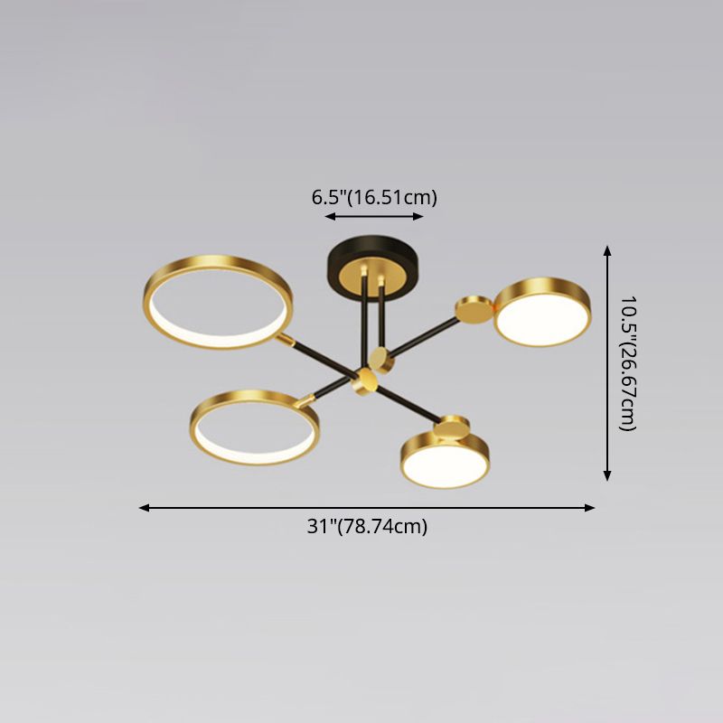 Ring kroonluchter hanglamp modernistische metalen hangende lampen met hangende koord voor woonkamer