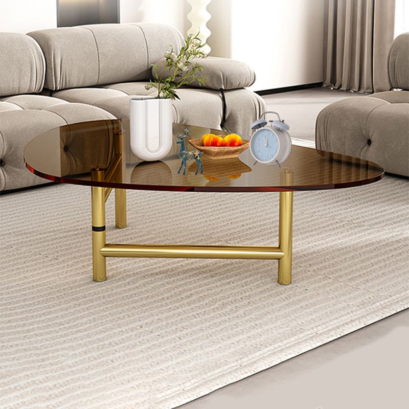 Modern Tempered Glass Top Coffee Table Triangle Coffee Table