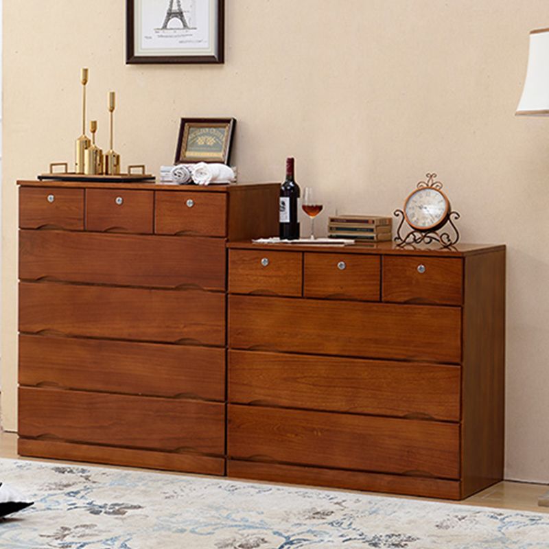 Contemporary Chest Wooden Horizontal Combo Dresser with Drawer