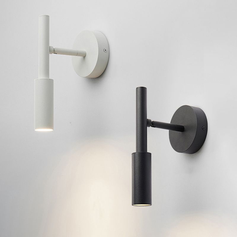 Modern Simple Wall Light Cylinder Shape Wall Lamp with Iron Shade for Bedroom
