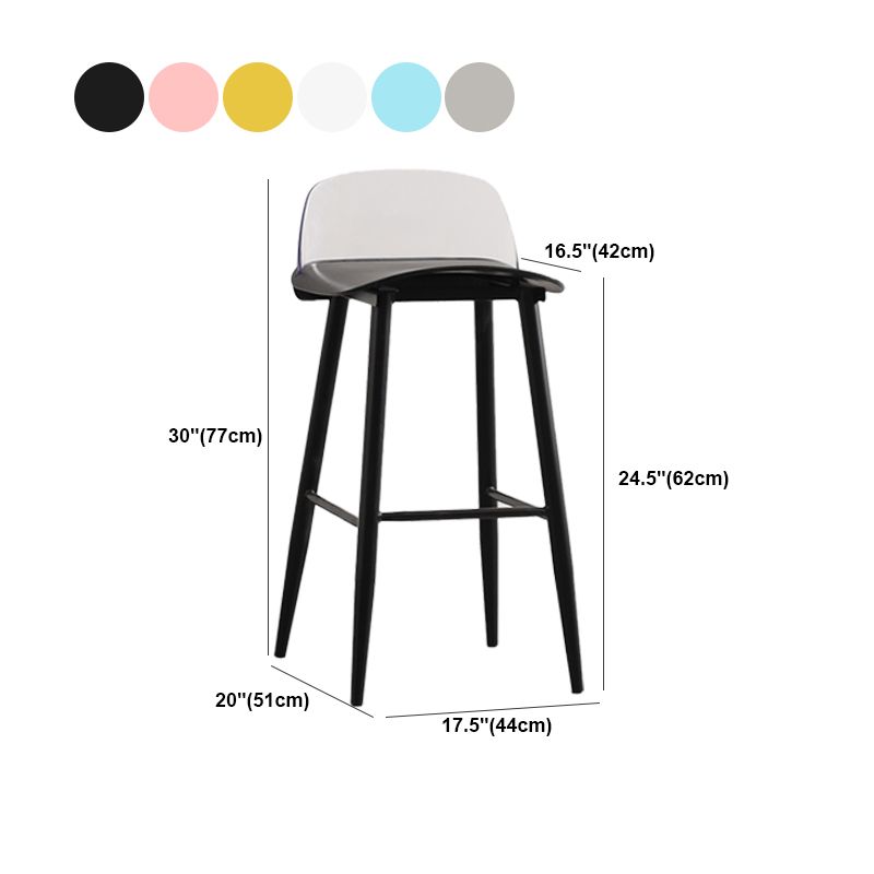 Scandinavian Plastic Barstool Plastic Furniture with Metal Legs in Matte Finish