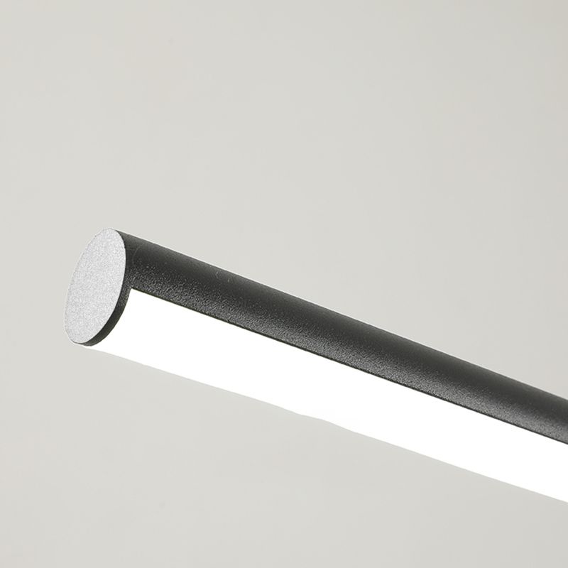 Modern Style Linear Shape Island Lights Metal 2 Light Pendant Lights in Black