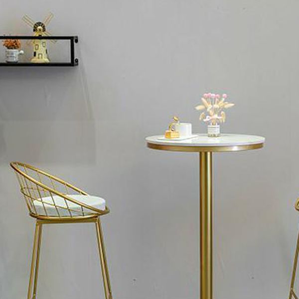 Glam Style Fixed Bar Table Set 1/3 Pieces Faux Marble Counter Table Set