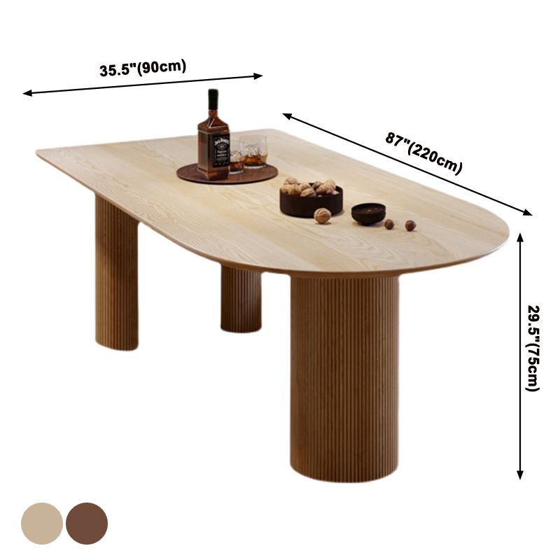 Mesa de comedor contemporánea mesa de madera maciza con 3 patas para cenar