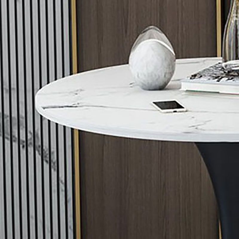 Modern Style Round Dining Table Sintered Stone Tulip Table for Dining Room