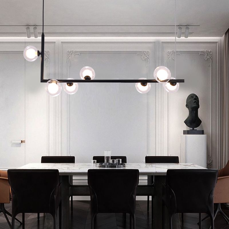 Islas contemporáneas Ligera simplicidad accesorio de iluminación colgante de vidrio para sala de estar