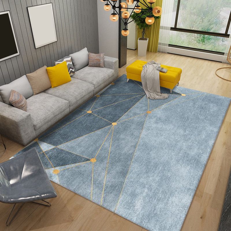 Luxuriant Modern Rug Gold Stripe Rug Washable Rug for Living Room
