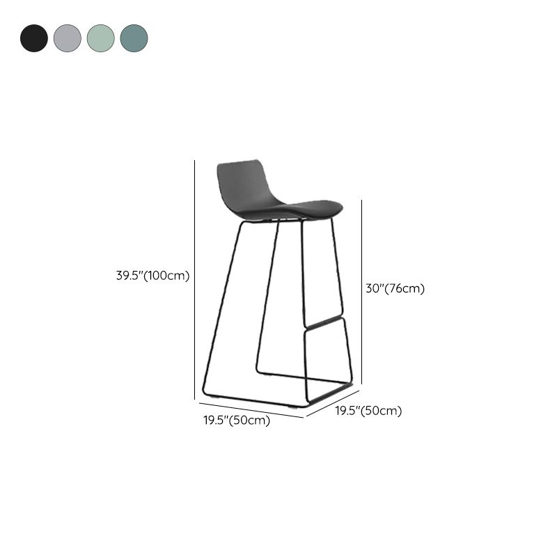 Industrial Indoor Armless Stool Plastic Bar Stool with Upholstered