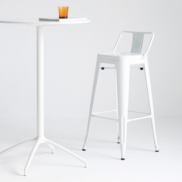 Outdoor-Indoor Metal Bar Height Stool Industrial Low Back Bar Stool