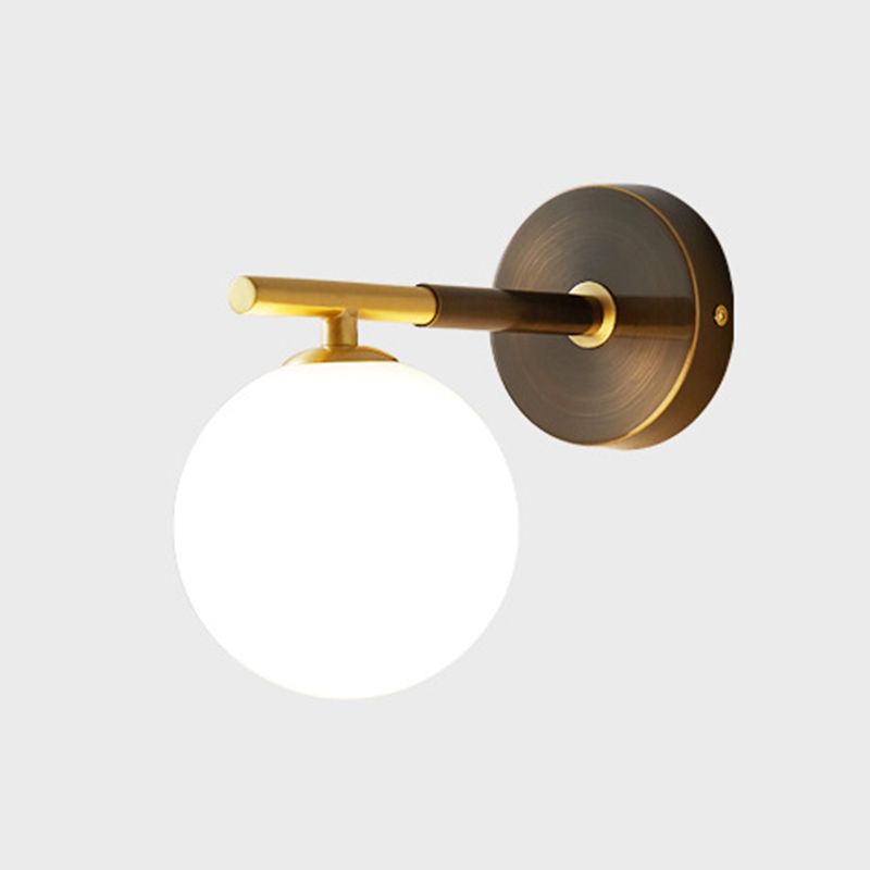 Modern Style Wall Light Ball Shade in Gold Sconces for Bedroom