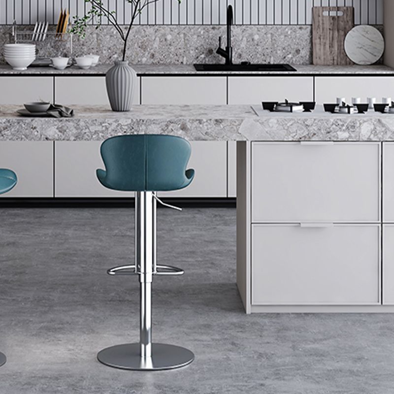 Leather Bar Stool Adjustable Height Backrest Counter Stool for Bristol