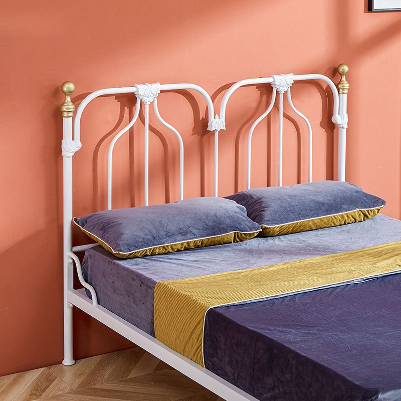 49.21" Modernism Metal Bed with Headboard Low Profile Standard Bed