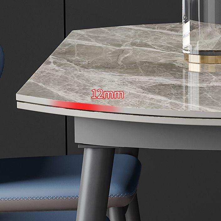 Mesa de piedra sinterizada moderna mesa de comedor de cocina estándar en gris