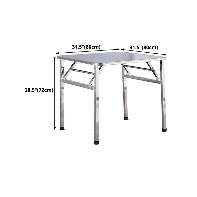 Industrial Style Dining Table Square Stainless Steel Folding Dining Table for Home Use