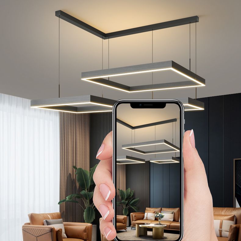 Lumières de lustre en forme carrée moderne