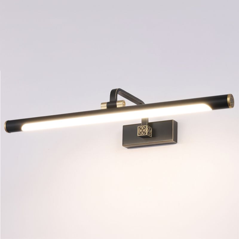 Linear Shade Metal Wall Sconce Modern 1 Light Mirror Wall Mount Light