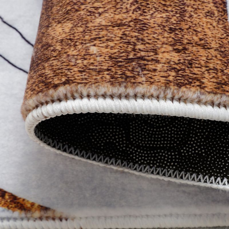 Contemporary Simple Bedroom Rug Irregular Color Block Carpet Creative Polyester Area Rug for Bedroom