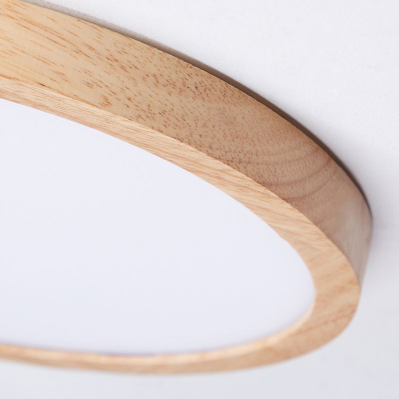 Plafonnier LED de forme ronde, montage encastré en bois de Style Simple et moderne pour le salon