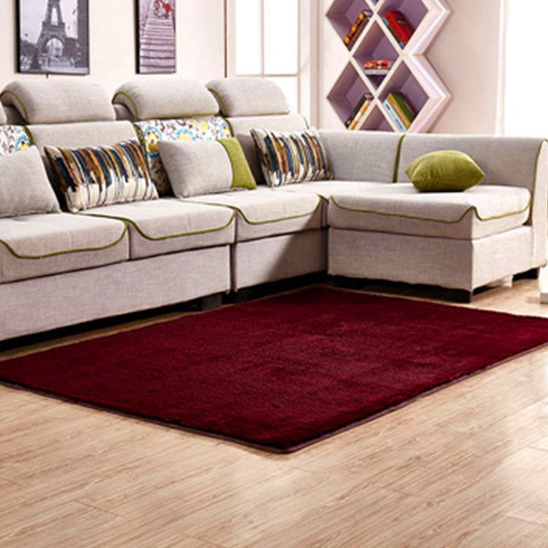Simple Multi Color Plain Rug Cotton Comfort Area Carpet Non-Slip Backing Pet Friendly Rug for Bedroom