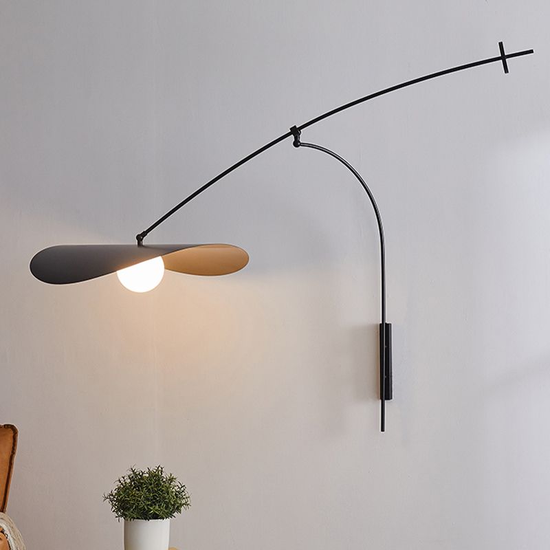 Nordic Style Metal Wall Sconce Adjustable Hat Shape Wall Light for Living Room