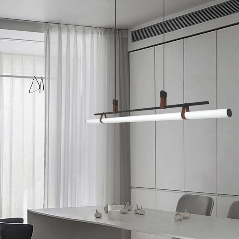 Modern Style Linear Shape Island Light Metal 1 Light Pendant Light