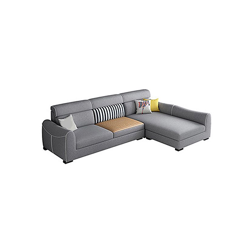 Contemporary Sewn Pillow Back Sofa & Chaise Square Tufted Sofa