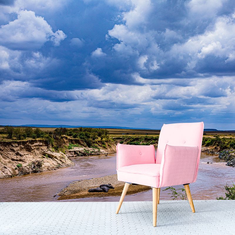 Photography Pattern Mildew Wall Mural Landscapes for Living Room