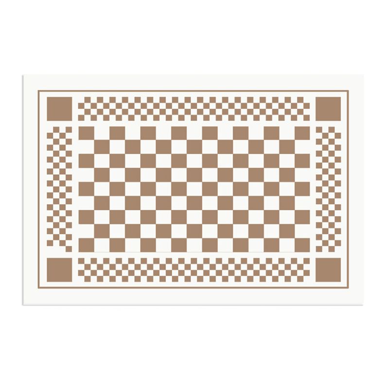 Black Plaid Print Carpet Modern Polyester Area Rug Stain Resistant Rug for Home Decor