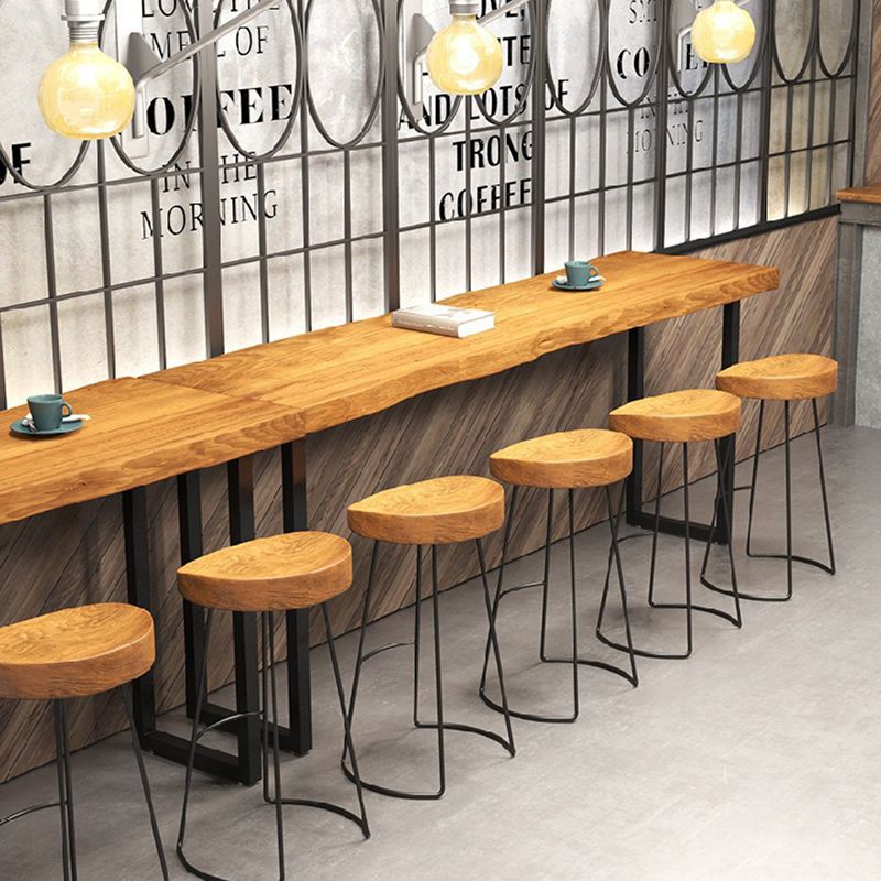 Modern Bar Height Table Solid Wood Top Bistro Bar Table for Living Room