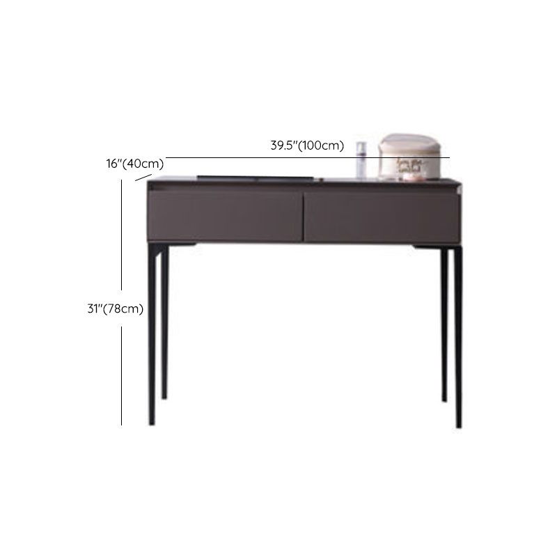 Grey Wooden Vanity Set with Mirror and Drawers Make-up Vanity