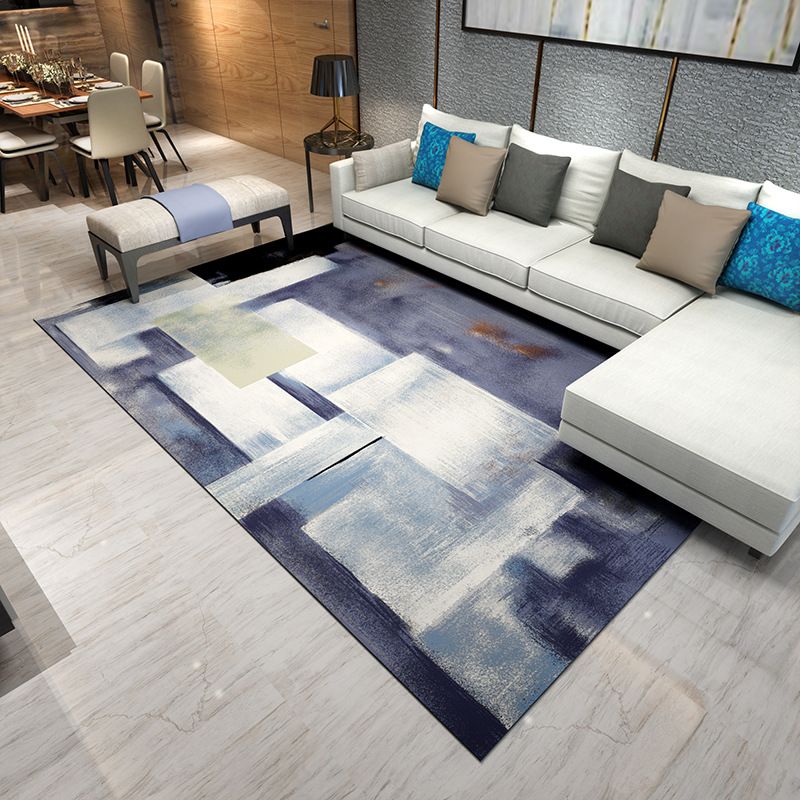Contemporary Rug Abstract Pattern Basic Area Rug Polyester Anti-Slip Rug for Living Room