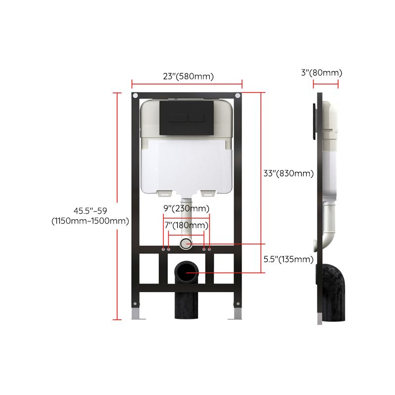 Wall Mount All-In-One Toilet Bowl Porcelain Contemporary Flush Toilet