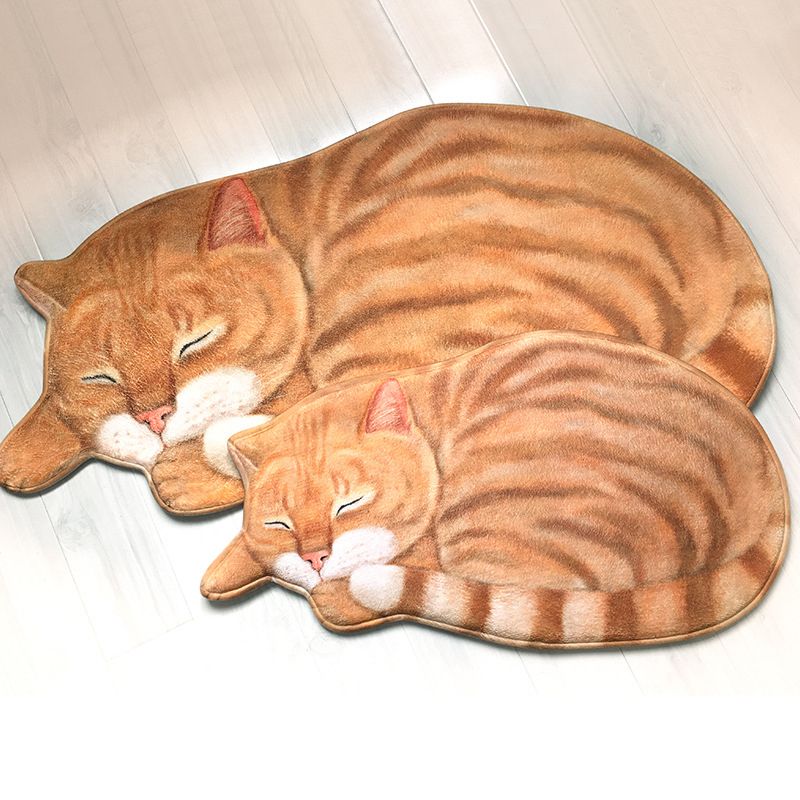 Novelty Color Mixed Cats Print Rug Polyester Comfort Carpet Non-Slip Backing Indoor Rug for Living Room