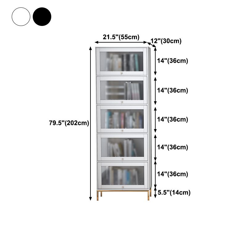 11.81 "W Bookcase Glam Style Scaffale per la casa e l'ufficio con porta