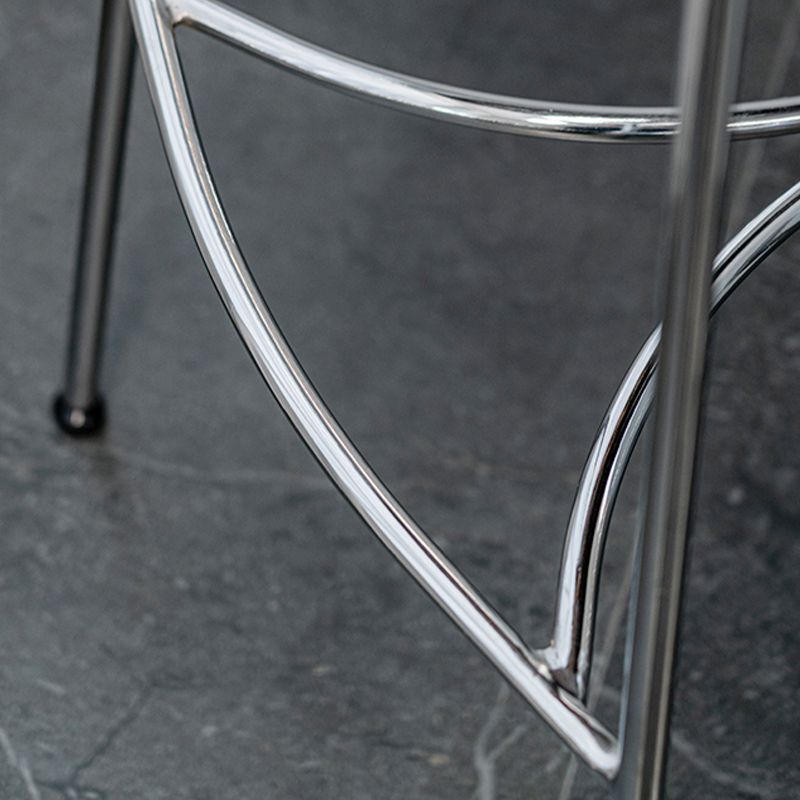 Contemporary 45" Height Wooden Backrest Counter High Stool with Metal Base