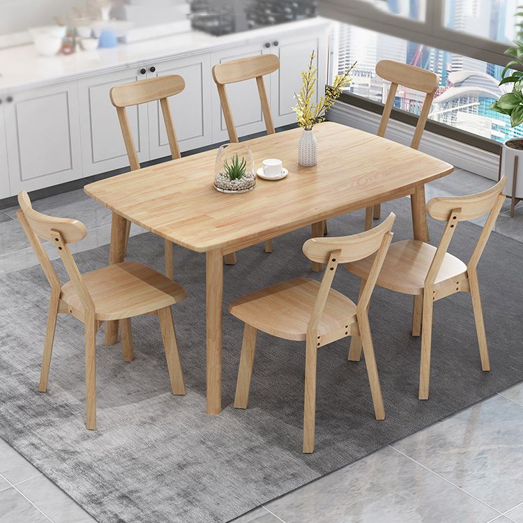 Oak Table Dining Table Contemporary Dinner Room Kitchen Table with 4-foot