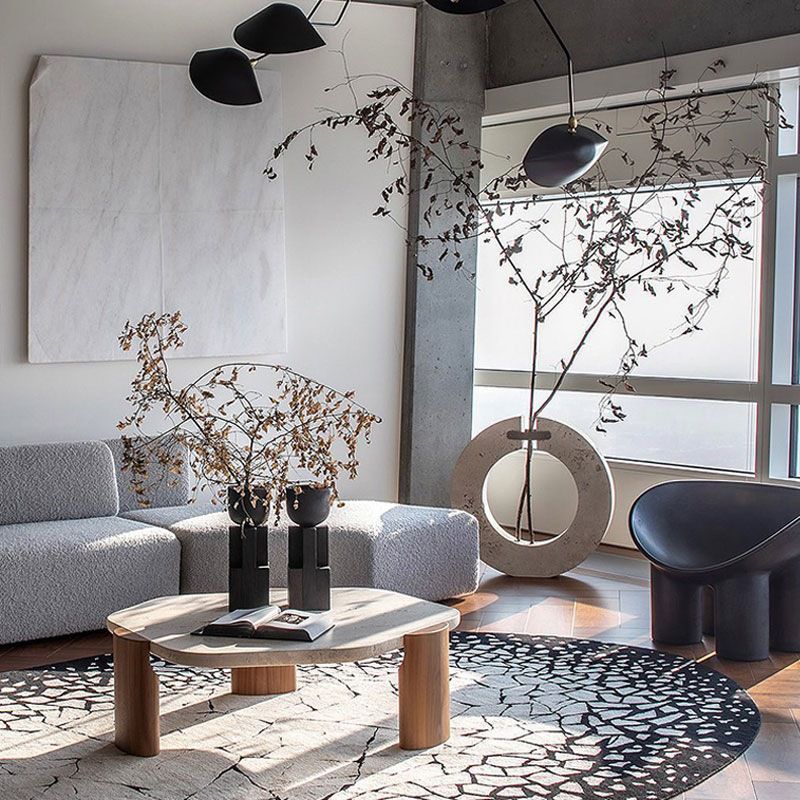 3 Legs Bunching Tables Modern Geometric Stone Coffee or End Table