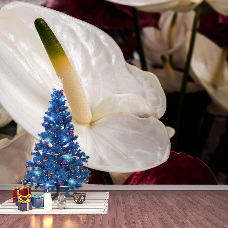 Customized Anthurium Mural Wall Covering Decorative Mildew Resistant for Living Room