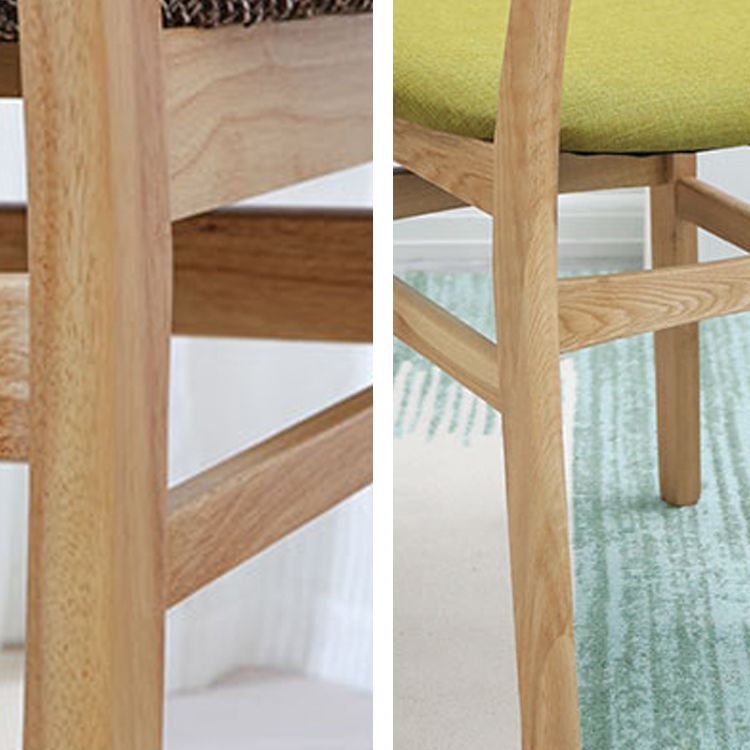 Silla lateral de comedor minimalista con respaldo abierto, sillas laterales sin brazos con patas de madera para cocina