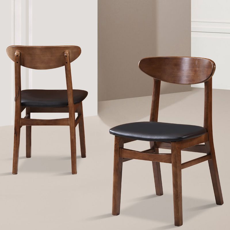 Contemporary Dining Chair 16.5'' Wide Open Side Chair with 4 Wood Legs for Home Use