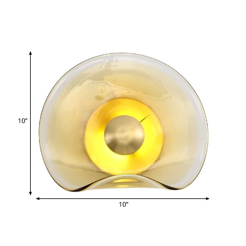 Runde goldene Glaswandleuchte Kolonial 1 Kopf Flush Bergwand Wandleuchte für Wohnzimmer